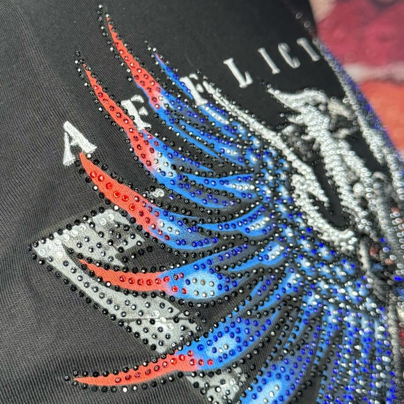 Affliction Black Label Men’s Eagle Rhinestone Short Sleeve T-shirt- XL - NWT - Picture 6 of 15